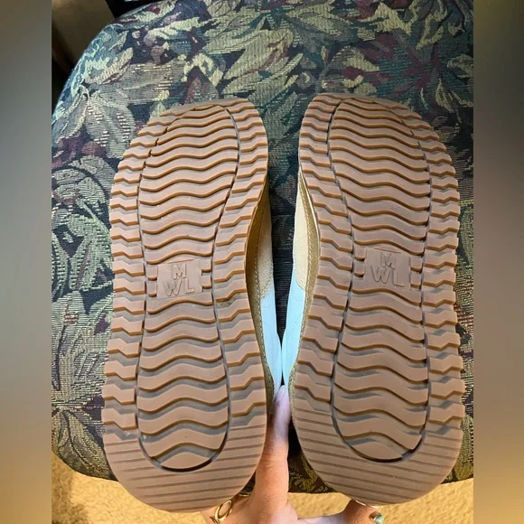 Madewell White and Tan Sneakers with Neon Highlights - Picture 10 of 10